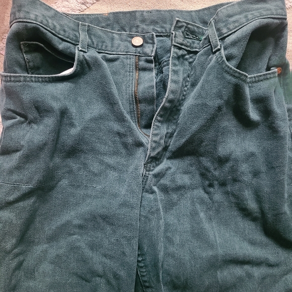 Vintage Lee Denim High Rise Mom Jeans Green Made in USA Size 13 Med - Picture 2 of 4